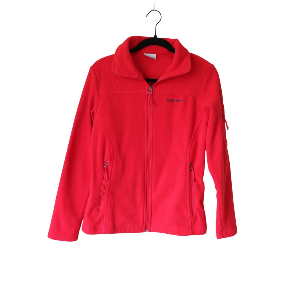 NWOT Columbia Women SM Fast Trek II Full Zip Fleece Jacket Red Mock Neck Outdoor